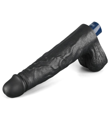 Lovetoy Real Softee crni – realistični vibrator sa testisima, 25,3cm LV330223-3